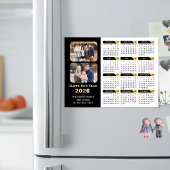 Modern 2026 Kalender 2 Foto Schwarzes Gold Magneti Magnetkarte