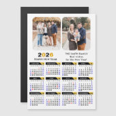 Modern 2026 Kalender 2 Foto Schwarzes Gold Magneti Magnetkarte (Vorne/Hinten)