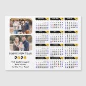 Modern 2026 Kalender 2 Foto Schwarzes Gold Magneti Magnetkarte (Vorderseite)