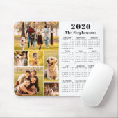 Modern 2026 Kalender 6 Foto Collage Personalisiert Mousepad (Mit Mouse)