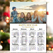 Modern 2026 Kalender Gold Script einfach magnetisc Magnetkarte