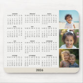 Modern 2026 Photo Collage Calendar Mousepad (Vorne)