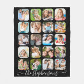 Modern 20 Foto Collage Script Name Fleecedecke (Vorderseite)