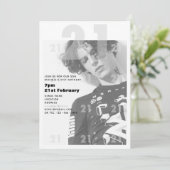 Modern 21. Geburtstag BOY MIRL Party Einladung URB (Stehend Vorderseite)