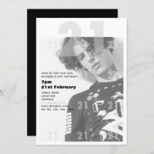 Modern 21. Geburtstag BOY MIRL Party Einladung URB