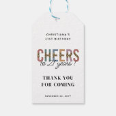 Modern 21. Geburtstag Party Leopard Print Geschenkanhänger (Rückseite)