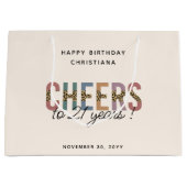 Modern 21. Geburtstag Party Leopard Print Große Geschenktüte (Vorderseite)