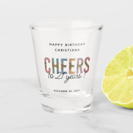 Modern 21. Geburtstag Party Leopard Print Schnapsglas