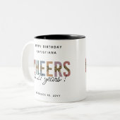 Modern 21. Geburtstag Party Leopard Print Zweifarbige Tasse (Vorderseite Links)