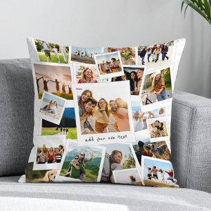 Modern 21 Picture Scrapbook FotoCollage Kissen