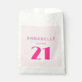 Modern 21. Rosa Geburtstagsparty Geschenktütchen (Vorderseite)