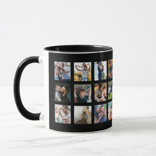 Modern 24 Insta Foto Collage Keepake Tasse (Links)