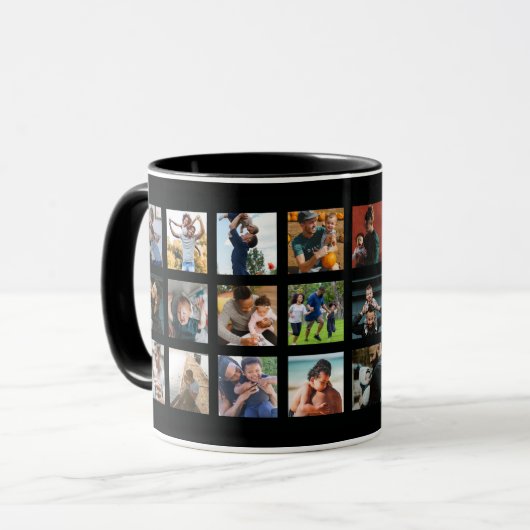 Modern 24 Insta Foto Collage Keepake Tasse (Vorderseite Links)