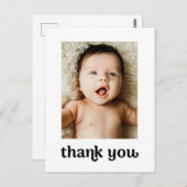 Modern 2 Baby Fotos Trendy Typografy Simple Postkarte (Vorne/Hinten)