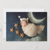 Modern 2 Foto Boy Birth Ankündigung (Rückseite)