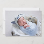 Modern 2 Foto Boy Birth Ankündigung (Rückseite)