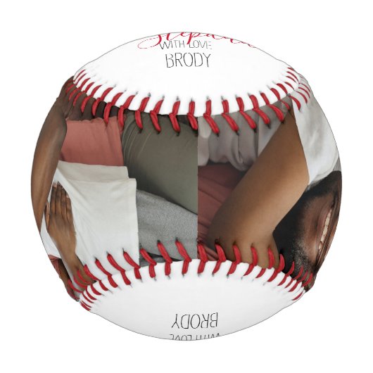 Modern 2 Foto Collage Beste je Stepdad Baseball (Vorderseite)