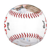 Modern 2 Foto Collage Bester Vater je! Baseball (Rückseite)