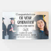 Modern 2 Foto Collage Graduation Banner (Horizontal)