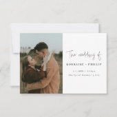 Modern 2 Foto Einfach Hochzeit Einladung (Vorderseite)