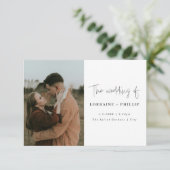Modern 2 Foto Einfach Hochzeit Einladung (Stehend Vorderseite)