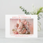 Modern 2 Foto Girl Birth Ankündigung (Stehend Vorderseite)