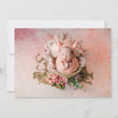 Modern 2 Foto Girl Birth Ankündigung (Rückseite)