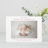 Modern 2 Foto Girl Birth Ankündigung (Stehend Vorderseite)