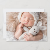 Modern 2 Foto Girl Birth Ankündigung (Rückseite)