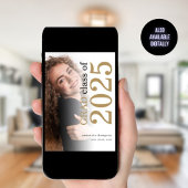 Modern 2 Foto Gold Black Text 2023 Abschluss Ann Ankündigung