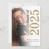 Modern 2 Foto Gold Black Text 2023 Abschluss Ann Ankündigung (Vorderseite)