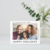 Modern 2 Foto Happy Holidays Weihnachten (Stehend Vorderseite)