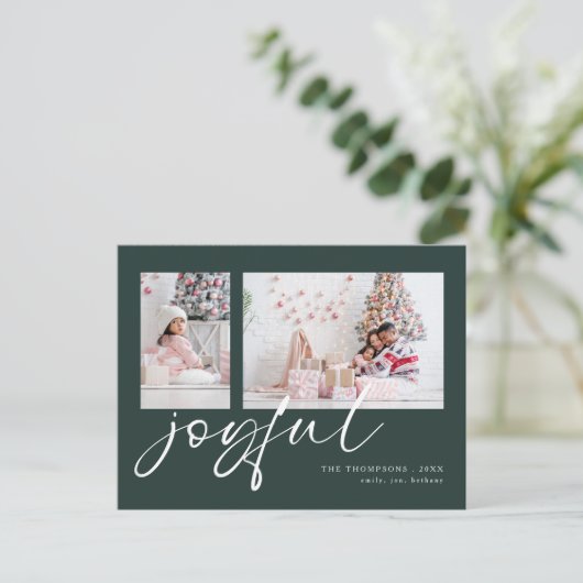 Modern 2 Foto Joybook Weihnachten Grün (Stehend Vorderseite)