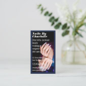 Modern 2 Foto Typografie Nail Artist Visitenkarte (Stehend Vorderseite)