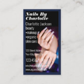 Modern 2 Foto Typografie Nail Artist Visitenkarte (Vorderseite)