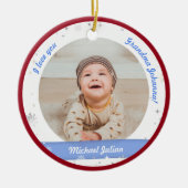 Modern 2 Fotos Baby Boy First Christmas Oma Keramik Ornament (Vorne)