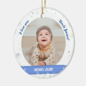 Modern 2 Fotos Baby Boy First Christmas Onkel Keramik Ornament (Links)