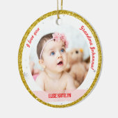 Modern 2 Fotos Baby Girl Keramik Ornament (Links)