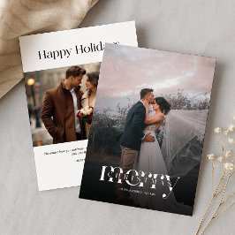 Modern 2 Fotos Weihnachtskarte für Familien Feiertagskarte