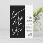 Modern 2 Pane Hochzeit Probe Dinner Black Einladung (Stehend Vorderseite)