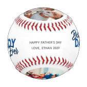 Modern 2 Photo Collage Best Daddy Ever Baseball (Vorderseite)