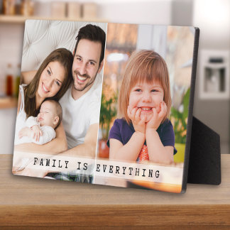 Modern 2 Photo Collage Family Is Everything Quote Fotoplatte