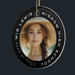 Modern 2 Photo Grad  Keramik Ornament<br><div class="desc">Celebrate the milestone of graduation with this Modern 2-Photo Senior Portrait Ceramic Ornament,  a sophisticated keepsake designed to honor the Class of 2026. Featuring a sleek,  double-sided layout,  this ornament allows you to showcase two favorite high school memories—from professional senior portraits to candid graduation day smiles.</div>