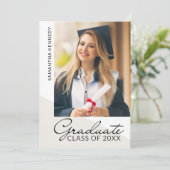 Modern 2 Photo Graduation Class of 2026  Ankündigung (Stehend Vorderseite)
