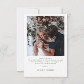 Modern 2 Photo Love & Thanks Script Wedding Dankeskarte (Rückseite)