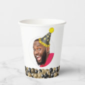 Modern 30. Geburtstag Foto Black Gold Pappbecher (Vorderseite)