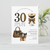 Modern 30. Geburtstag, Trendy Leopard Print Einladung (Stehend Vorderseite)
