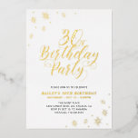 Modern 30th Birthday Party Real Foil Invitation Folieneinladung<br><div class="desc">Celebrate your special day with this stylish adult birthday party foil invitation. This design features a chic gold foil text "30th Birthday Party" with sparkle confetti. You can choose the foil color(Gold/ Silver/ Rose Gold). More designs and party supplies are available at my shop BaraBomDesign.</div>