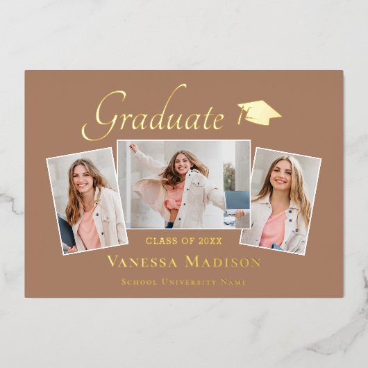 Modern | 3 Ankündigung von Foto Foil Abschluss (Vorderseite)