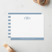 Modern 3 Erstmalige Aqua Blue Streifen Mitteilungskarte (Vorderseite/Rückseite Beispiel)